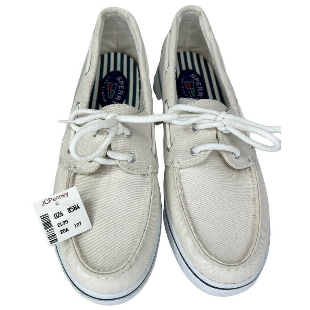 NEW Vintage Women's Sperry Top-Sider Mesh Boat Shoe Sneakers White Size 8